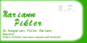 mariann pikler business card
